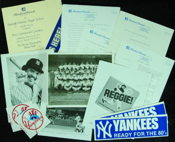 Reggie Jackson Signed Reggie! Bar Wrapper and Original Press Materials (JSA)