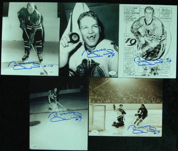 Bobby Hull Signed 8x10 Photo lot of 5 (JSA)