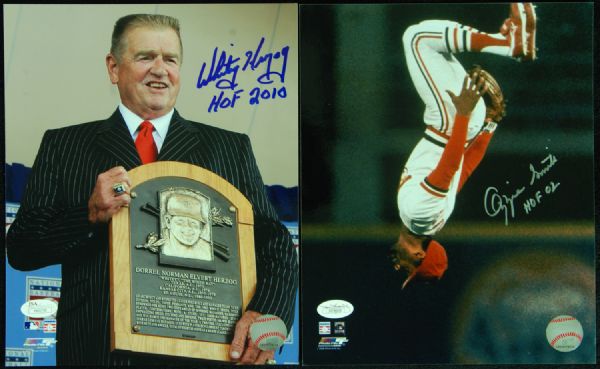 Whitey Herzog & Ozzie Smith Signed 8x10 Photos (2) (JSA)