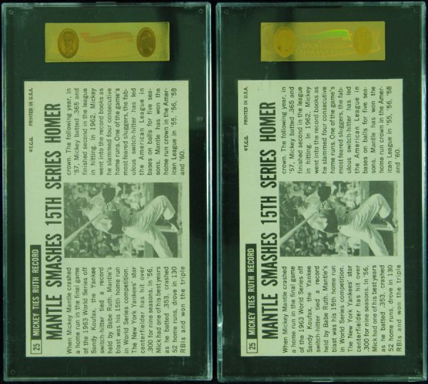 1964 Topps Giants Mickey Mantle SGC 7 Pair