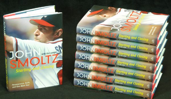 John Smoltz Signed Starting and Closing Books lot of 8