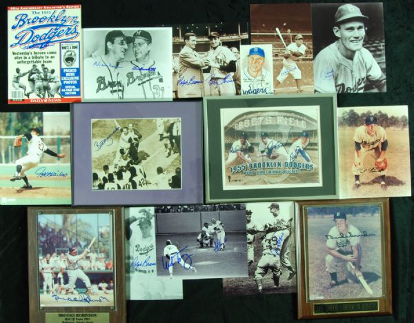 Baseball Signed 8x10 Photos (15) with Snider, Spahn, Reese