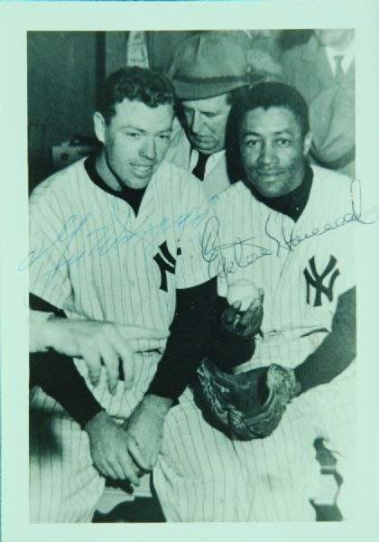 Elston Howard & Gil McDougald Signed Original 3x5 Photo