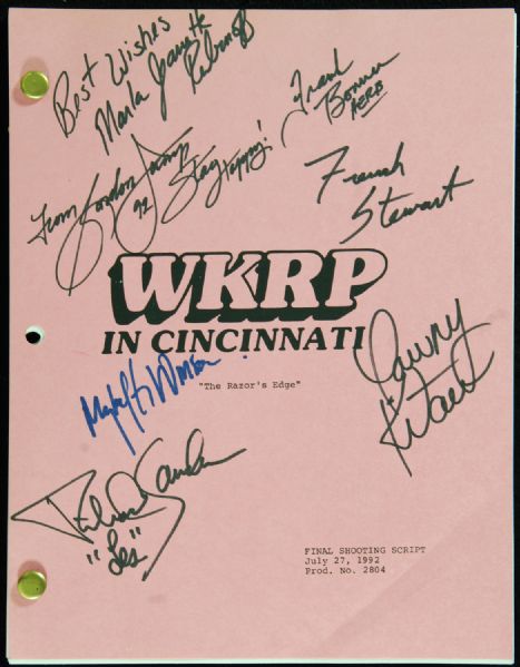 Cast-Signed WKRP in Cincinnati Original Scrip (7 Signatures) (PSA/DNA)