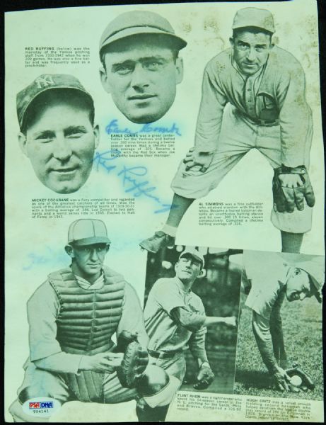 Earle Combs & Red Ruffing Signed Magazine Page (PSA/DNA)