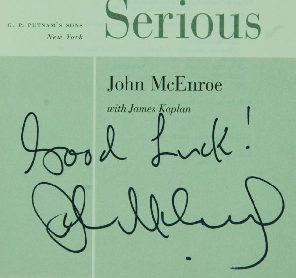 John McEnroe Signed You Cannot Be Serious Book