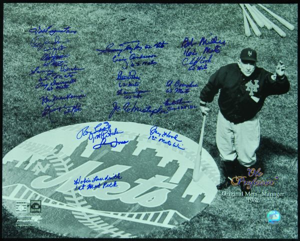 1962 New York Mets Team-Signed 16x20 Photo (20 Signatures)