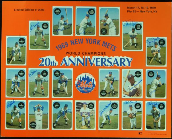 1969 New York Mets World Champions Team-Signed Collage (18 Signatures)