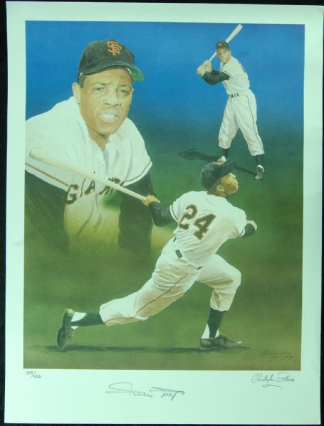 Willie Mays Signed Christopher Paluso Lithograph (413/426)