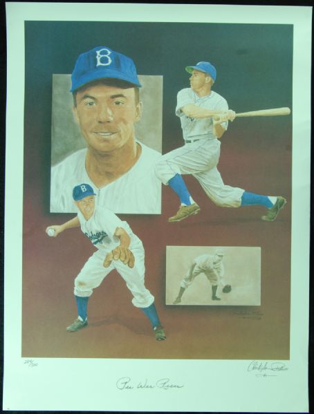 Pee Wee Reese Signed Christopher Paluso Lithograph (284/500)