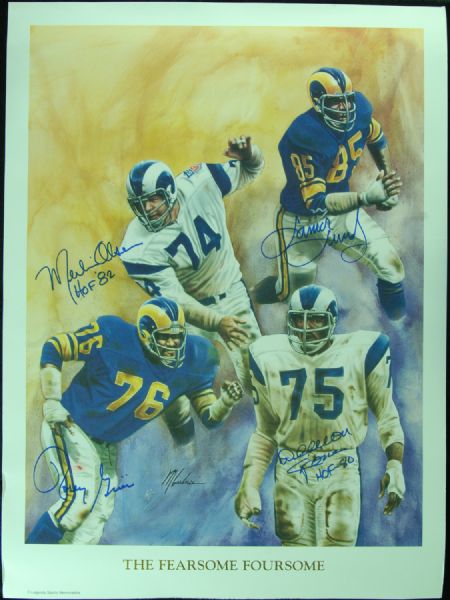 Fearsome Foursome Signed 19x26 Lithograph (4 Signatures)