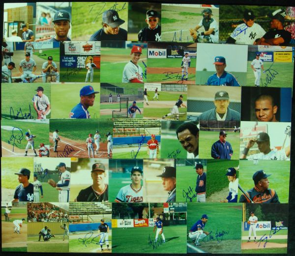 Baseball Signed 4x6 Original Photos (50) with Bernie Williams, Deion Sanders