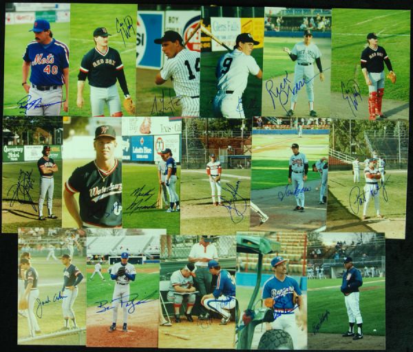 Baseball Signed 4x6 Original Photos (50) with Bernie Williams, Deion Sanders