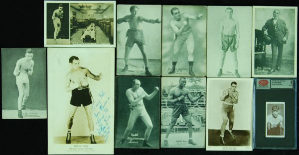 Boxing Card & Autograph Group with Fritzie Zivic & Lew Tendler Signatures