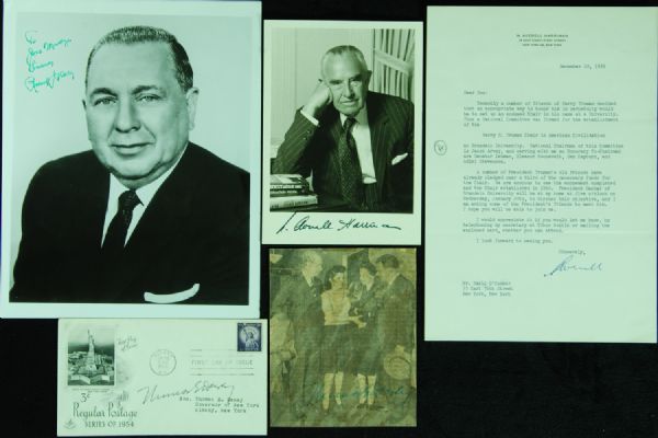 Thomas Dewey, Richard Daley & Averell Harriman Signed Group (5)