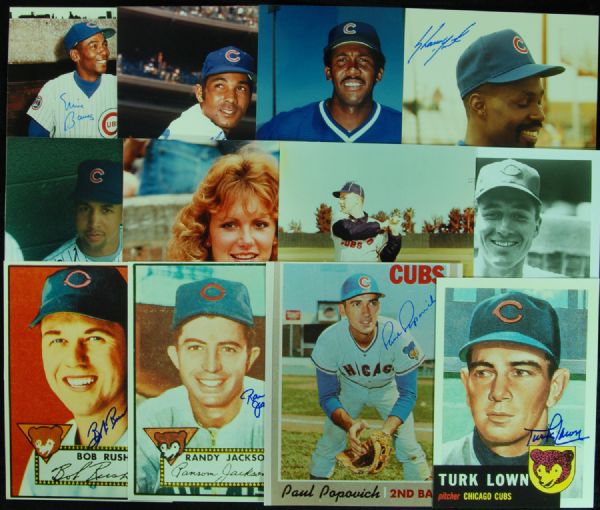 Chicago Cubs Signed 8x10 Photos (12) with Ernie Banks