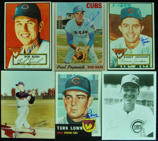 Chicago Cubs Signed 8x10 Photos (12) with Ernie Banks