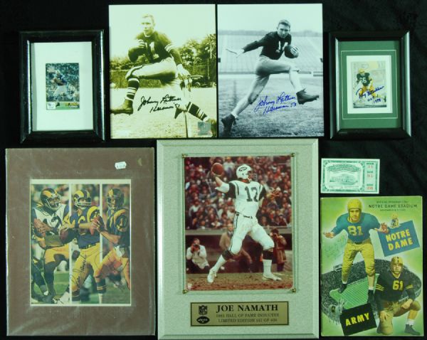 Frank Leahy, Johnny Unitas, etc. Signed Items (8 Signatures)