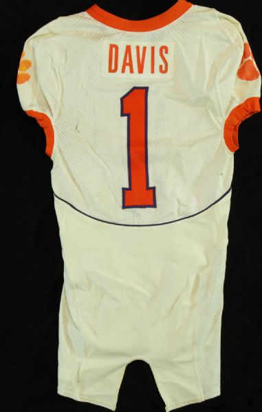 James Davis 2005 Signed Clemson Game-Used Champs Beach Bowl Jersey