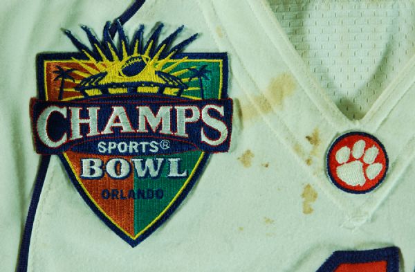 James Davis 2005 Signed Clemson Game-Used Champs Beach Bowl Jersey