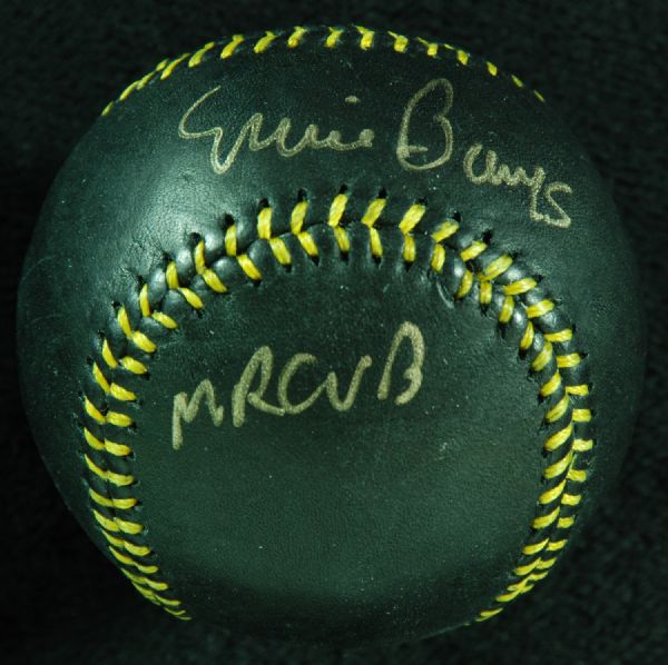 Ernie Banks Single-Signed Black Baseball Mr. Cub