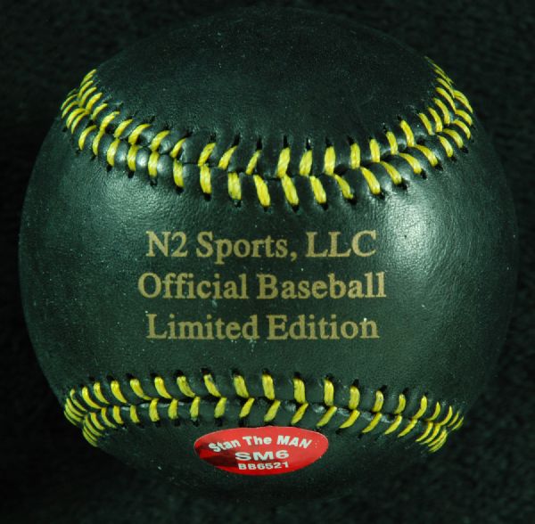 Ernie Banks Single-Signed Black Baseball Mr. Cub