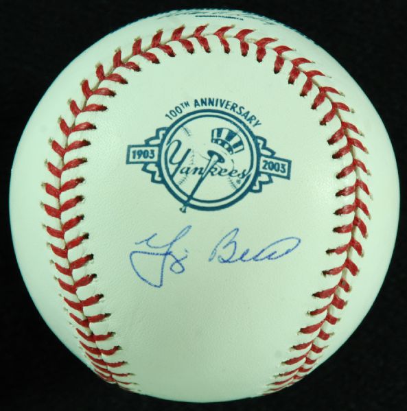 Yogi Berra Single-Signed Yankees 100th Anniversary Baseball