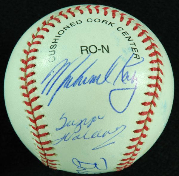 Michael Kay, Bob Lorenz and Suzyn Waldman Signed Baseball