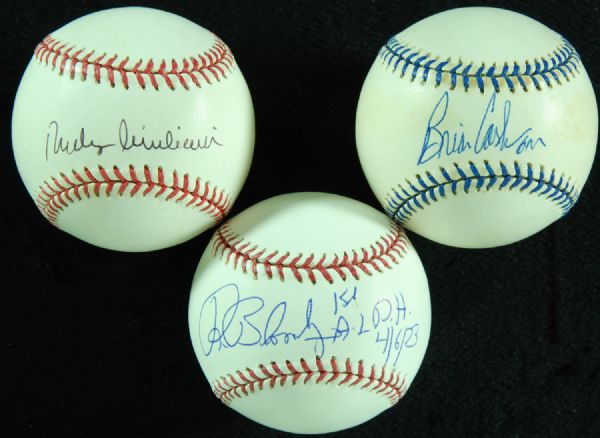 Rudy Guiliani, Brian Cashman & Ron Blomberg Single-Signed Baseballs (3)