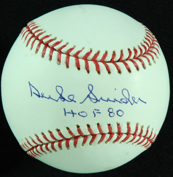 Duke Snider Single-Signed OML Baseball HOF 80 (Steiner)