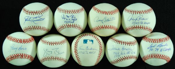 Vintage Stars Single-Signed Baseballs (9) with Podres, Colavito