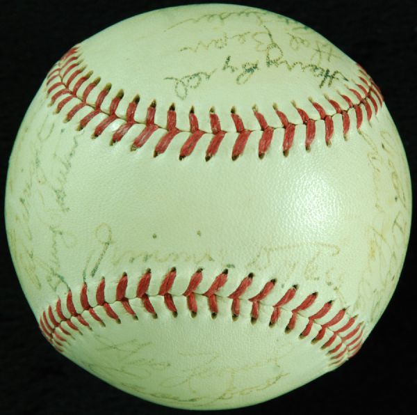 1952 Philadelphia A's Team-Signed Baseball (25 Signatures)