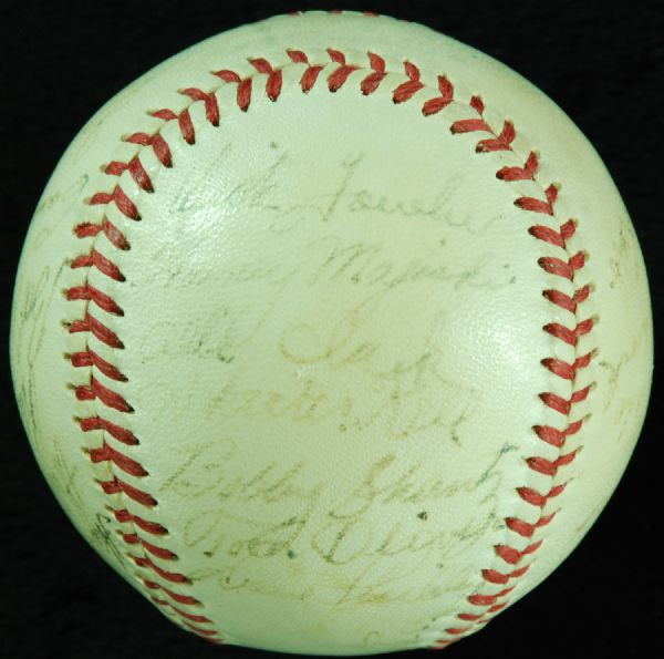 1952 Philadelphia A's Team-Signed Baseball (25 Signatures)