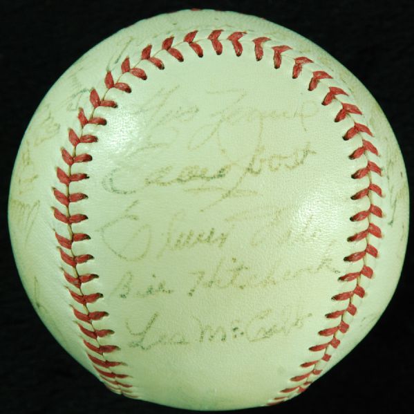 1952 Philadelphia A's Team-Signed Baseball (25 Signatures)