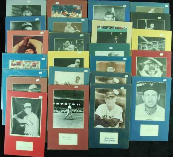 HOFers & Stars Cut Signature & Photo Displays (48) with Musial, Dickey, Lidstrom