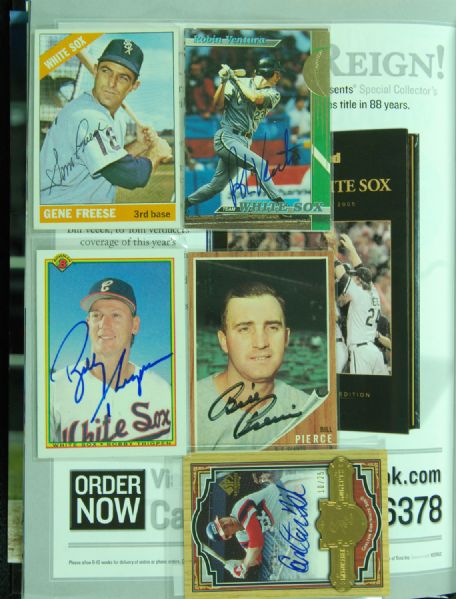 Multi-Signed 2005 Chicago White Sox Books (3) with 150 Signatures (Appling, Lyons, Joe Jackson Bat Card)