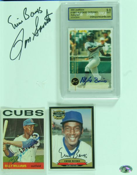 Multi-Signed Cubs Hoodoo and Ryno Book (27 Signatures) with Banks, Santo, Wood, Prior