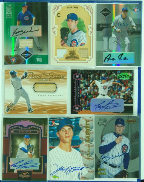 Multi-Signed Cubs Hoodoo and Ryno Book (27 Signatures) with Banks, Santo, Wood, Prior