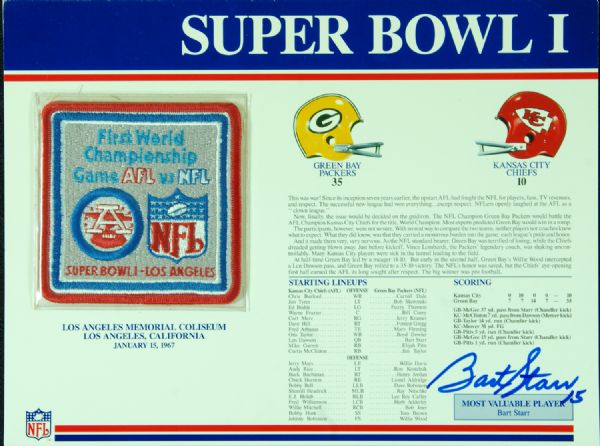 Super Bowl and Baseball Reproduction Patches (20) with Bart Starr Auto