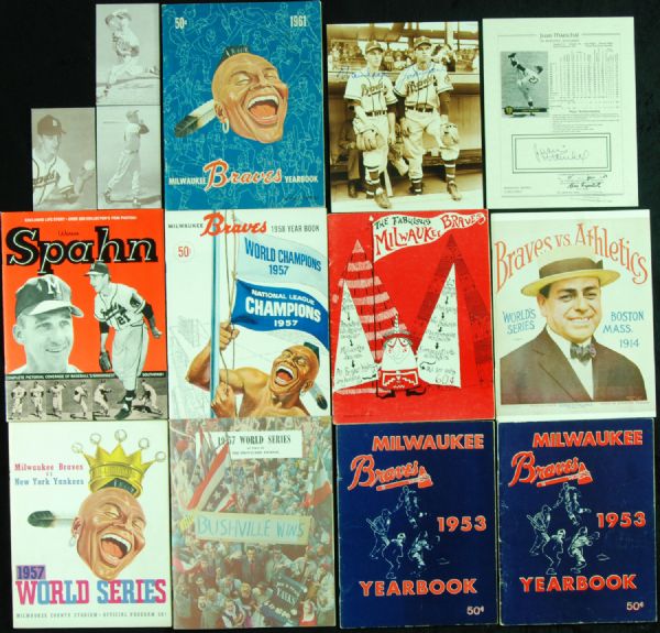 1957 World Series Multi-Signed Program with 1950s Braves Programs (7)