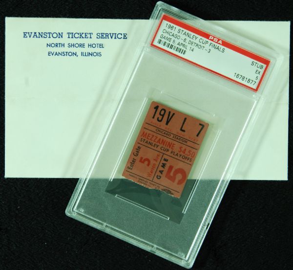 1961 Stanley Cup Finals Game 5 Ticket Stub (Chicago 6, Detroit 3)