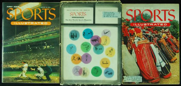 1954 First Two Issue of Sports Illustrated (2), Envelope and Subscribers Cert (4)