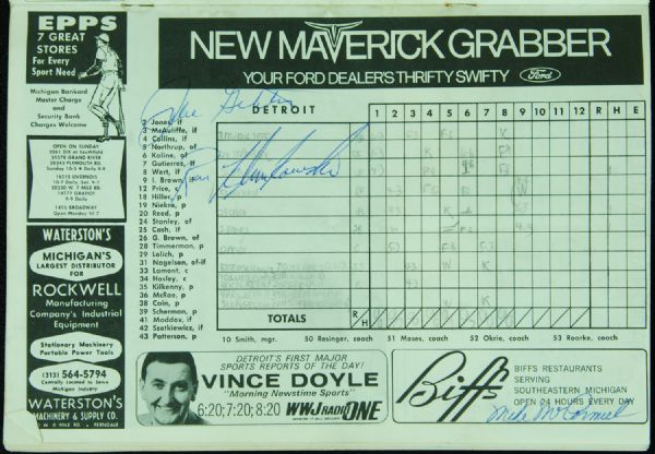 1969-1970 Multi-Signed Detroit Tigers Program (19 Signatures) with Yastrzemski