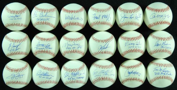 Notables Single-Signed Baseball lot of 18 with Unique Inscriptions (PSA/DNA)