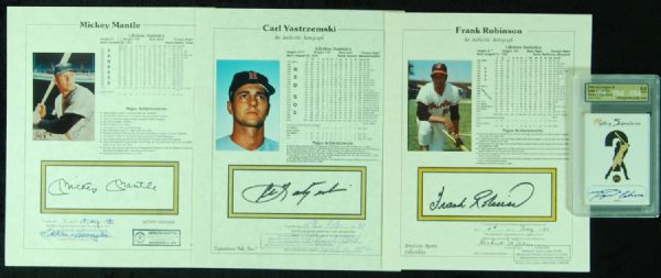 Triple Crown Winners Signed lot (4) with Mantle, Yastrzemski, Robinson, Cabrera