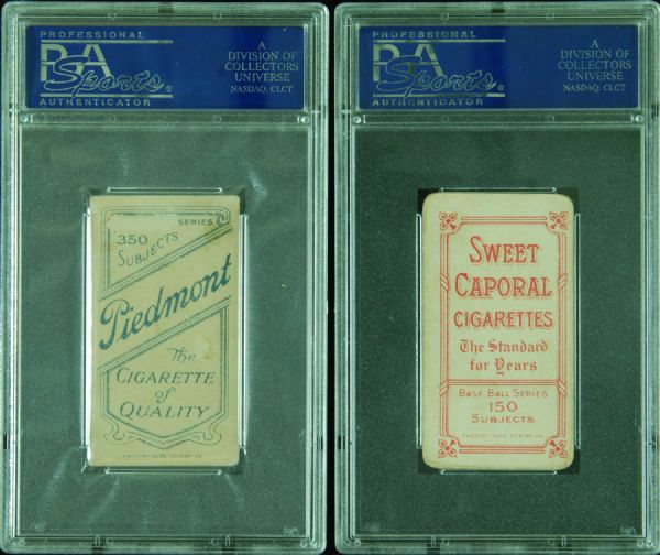 1909-11 T206 Barney Pelty Vertical & Horizontal PSA 2 Pair (2)