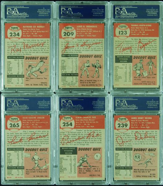 1953 Topps Stars and Commons High-Grade Slabbed Lot (6)