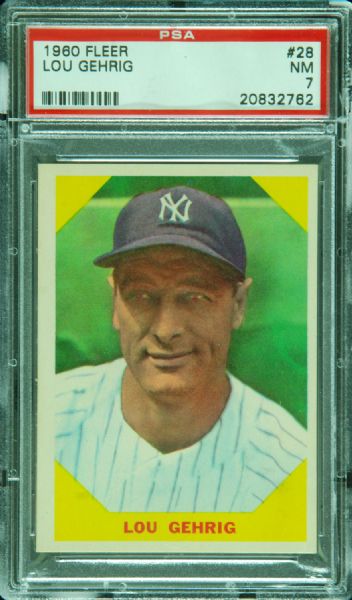 1960 Fleer Lou Gehrig No. 28 PSA 7