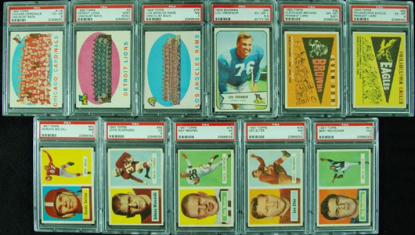 1950’s Bowman and Topps Football High-Grade Slabbed Lot With Creekmur (11)