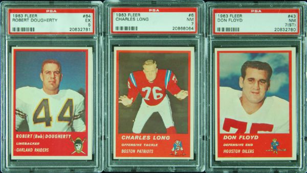 1963 Fleer PSA-Graded lot of 3 with Charles Long PSA 7